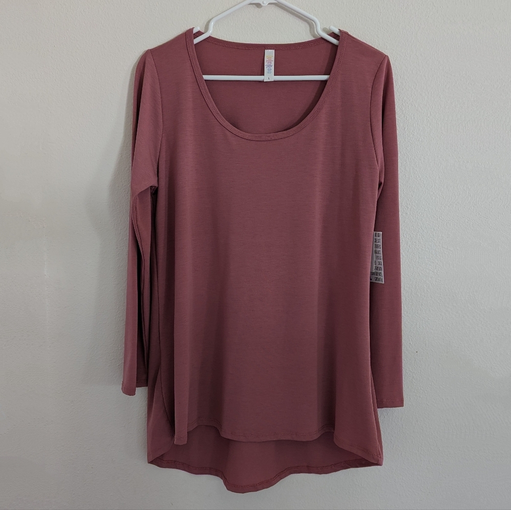 Lularoe Lynnae Mauve/Dusty Rose Long Sleeved Top Size Large NWT